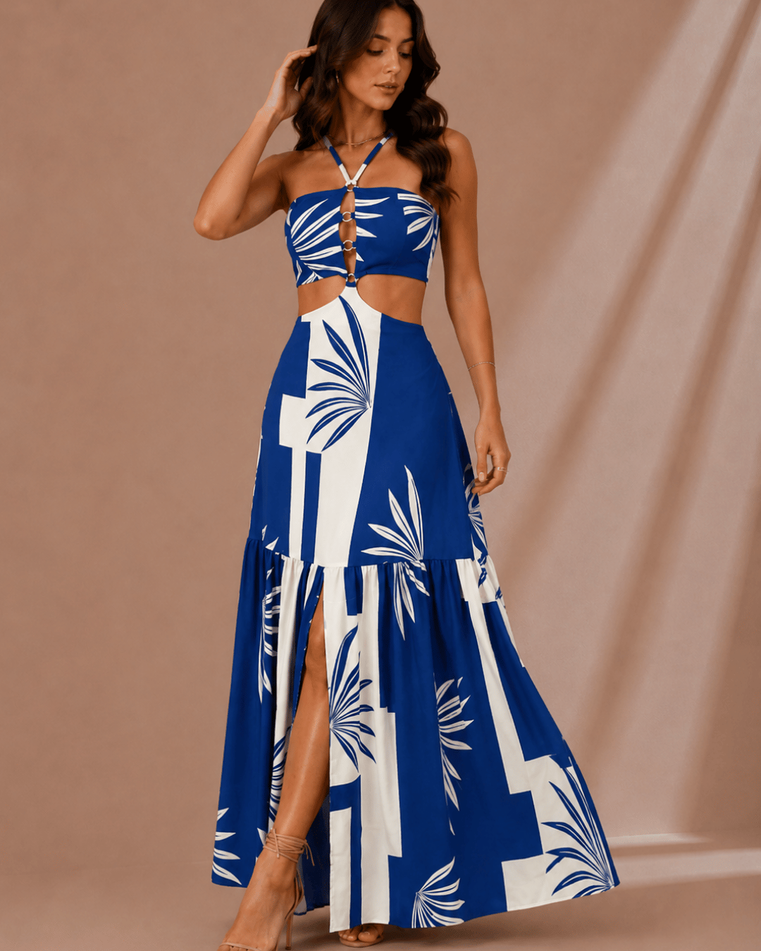 Vestido Longo Serena Tropical com Fenda