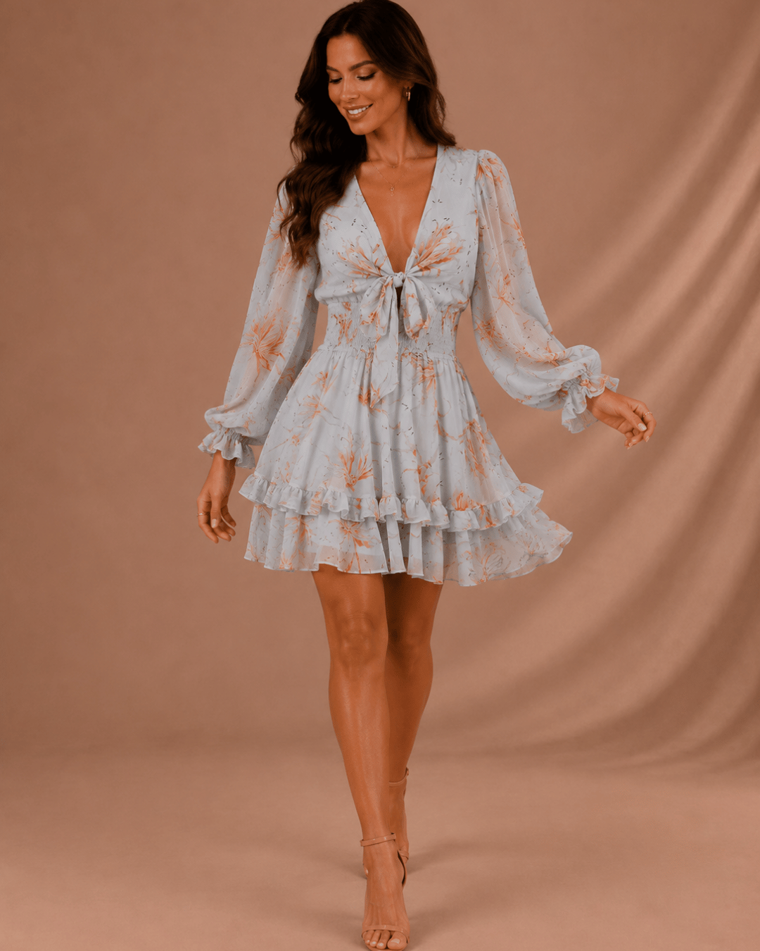 Vestido Curto Chiffon Élodie Floral