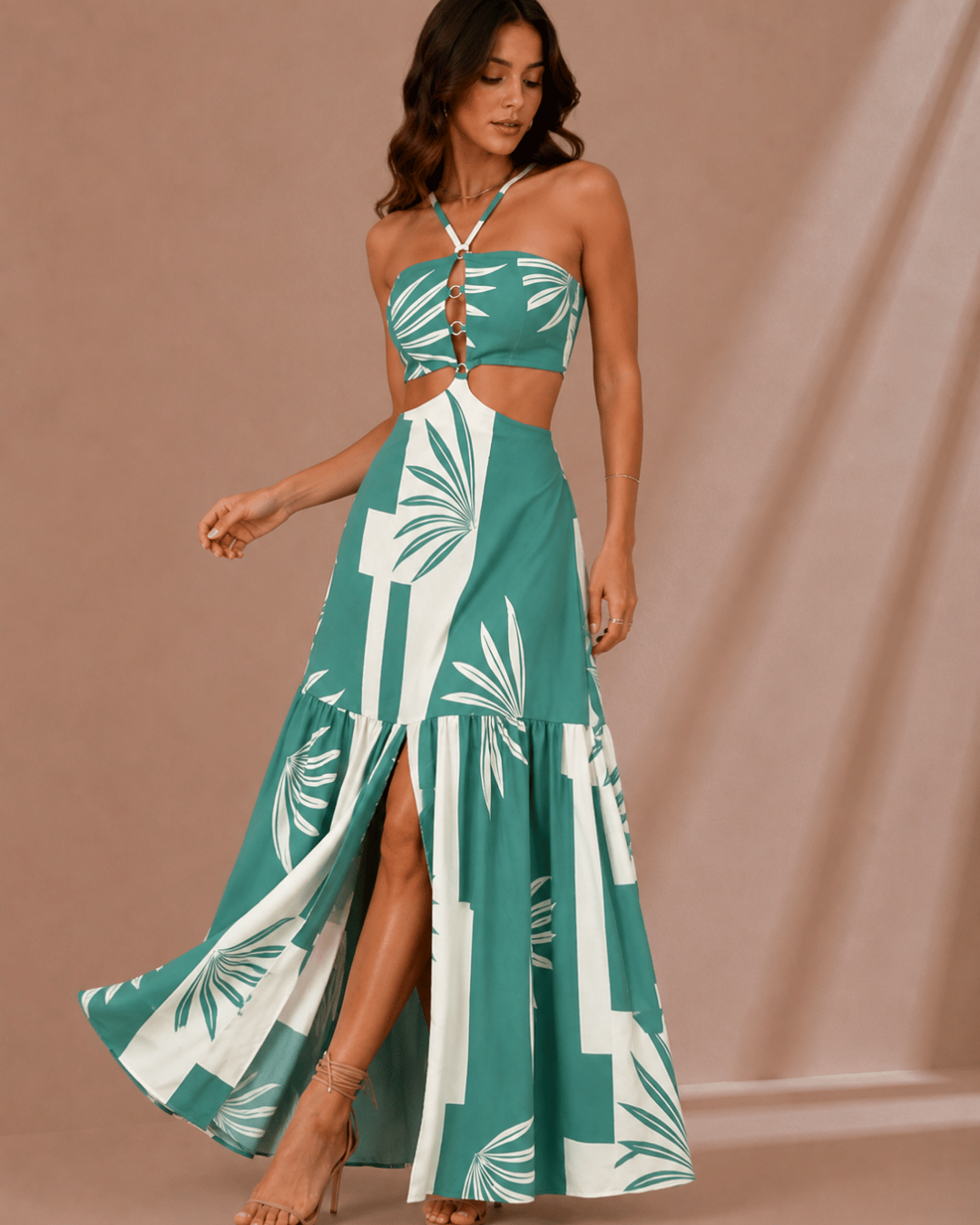 Vestido Longo Serena Tropical com Fenda