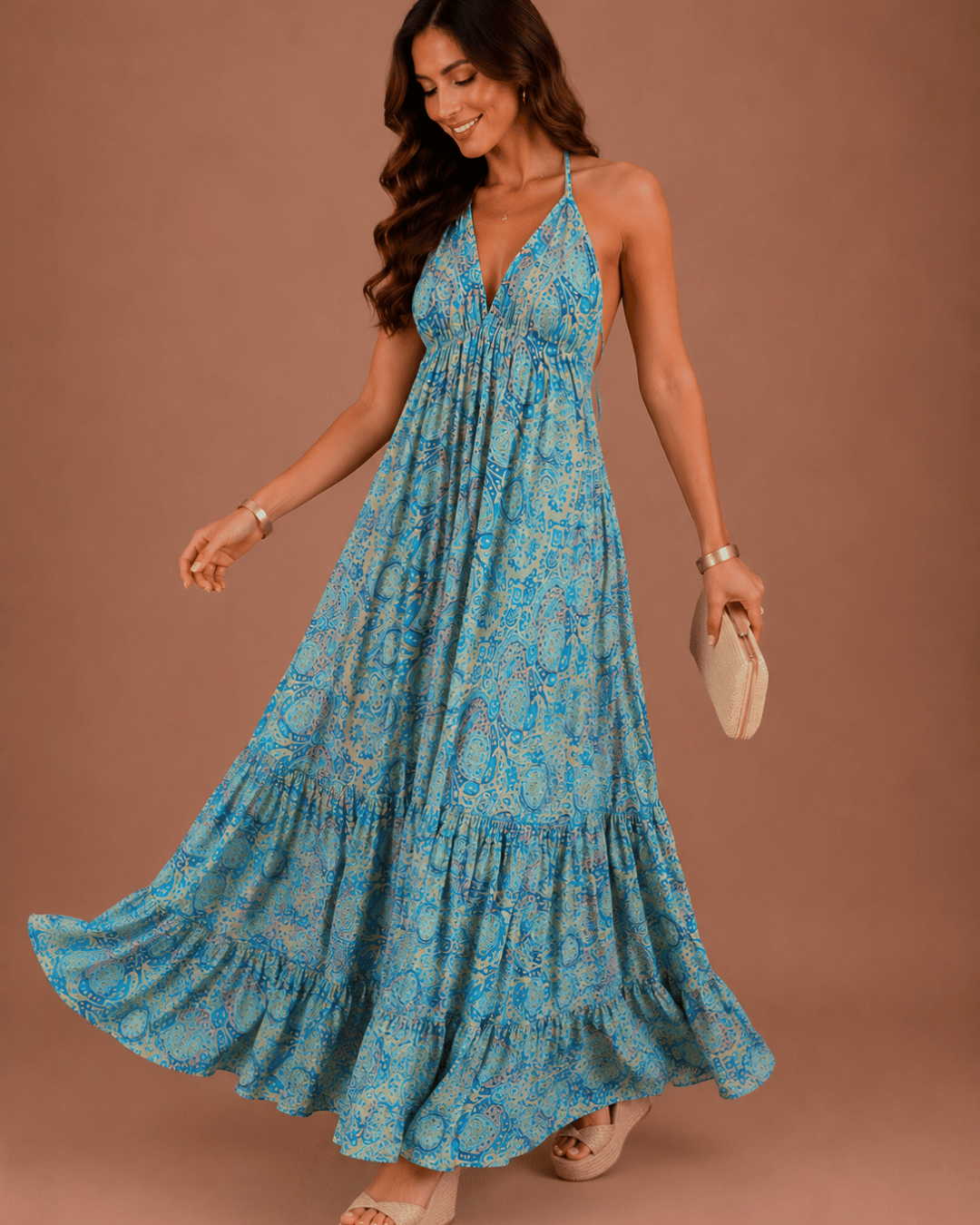 Vestido Longo Amalfi Paisley