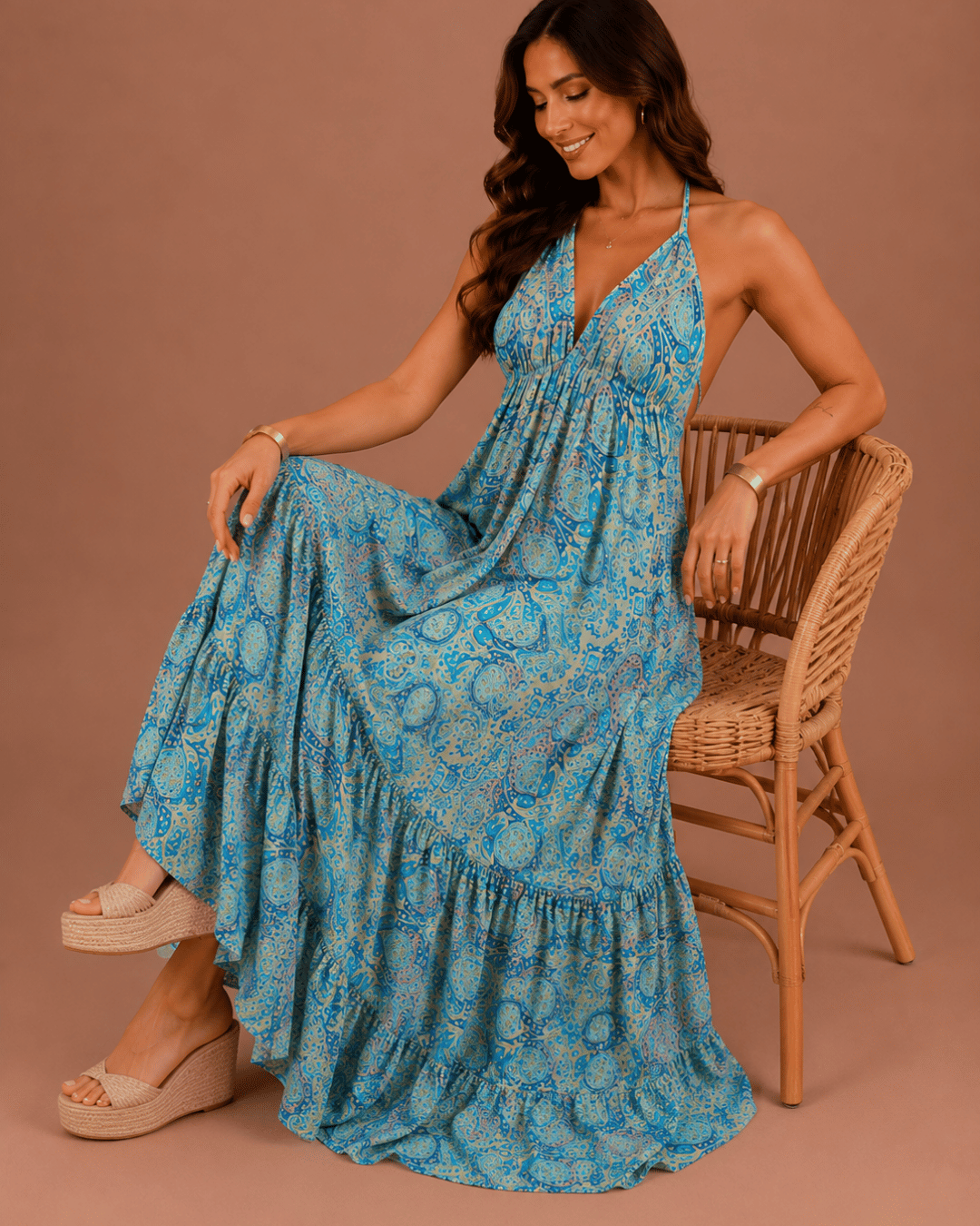 Vestido Longo Amalfi Paisley