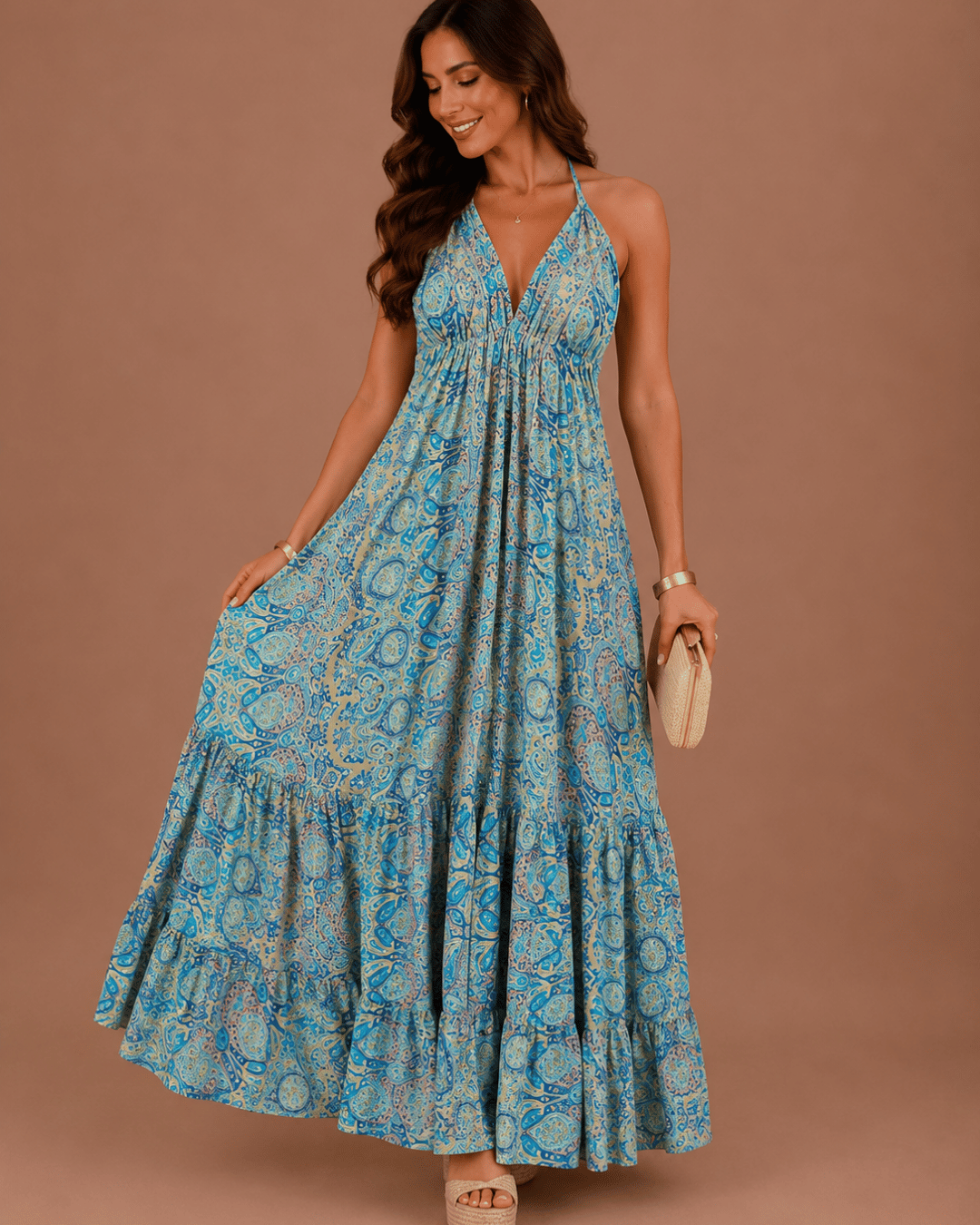 Vestido Longo Amalfi Paisley